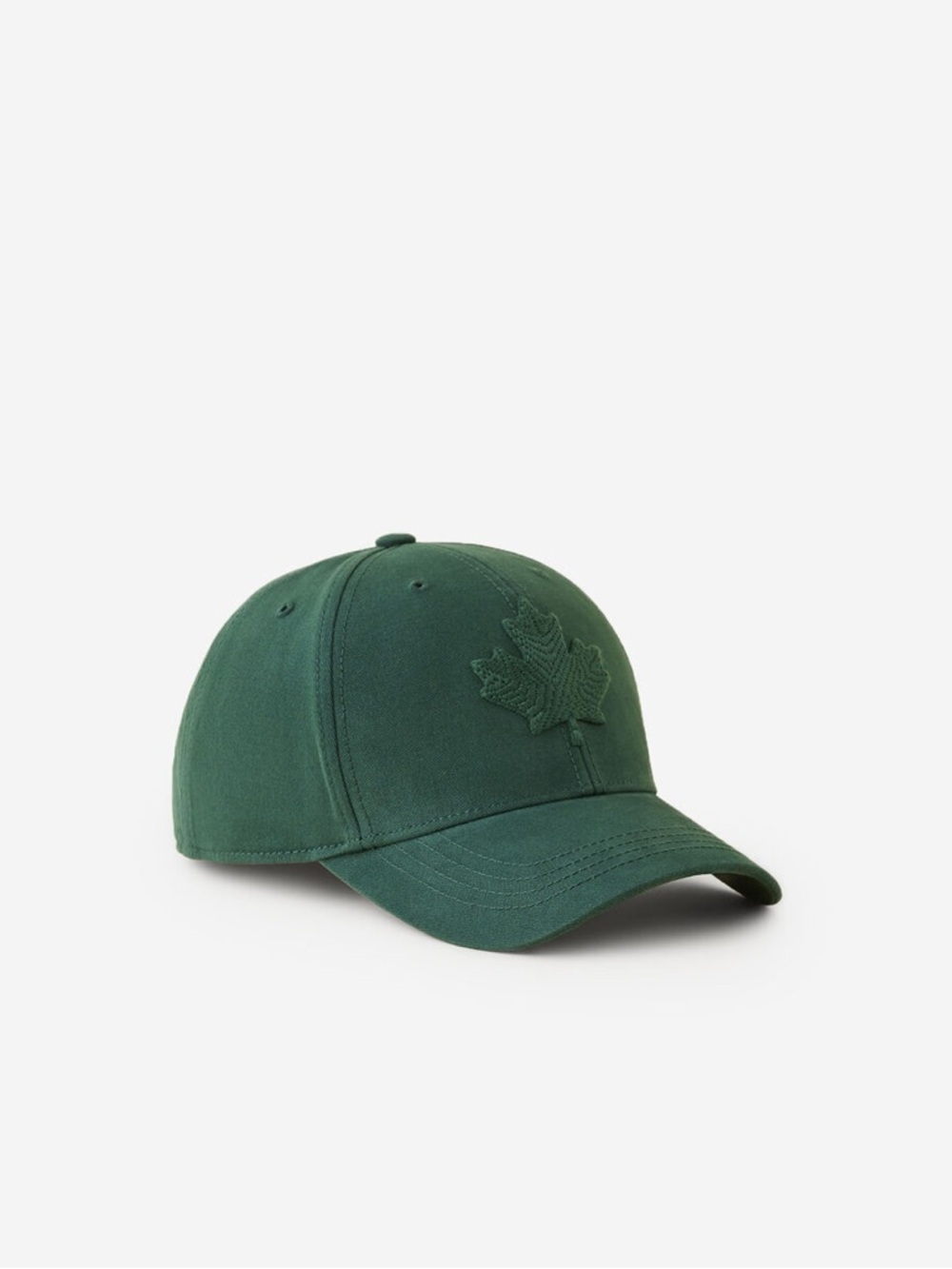 Roots Modern Leaf Baseball Cap Green Wool Blend